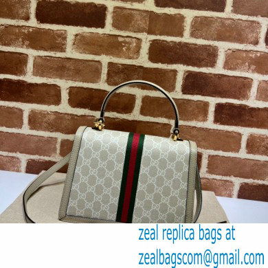 Gucci Ophidia Small Top Handle Bag with Web 651055 GG Canvas Oatmeal