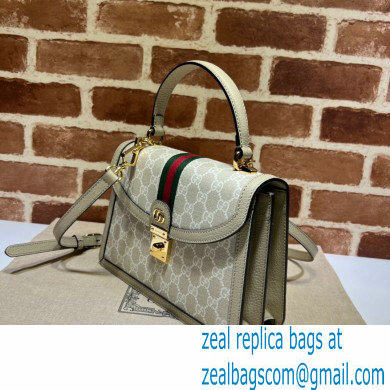 Gucci Ophidia Small Top Handle Bag with Web 651055 GG Canvas Oatmeal