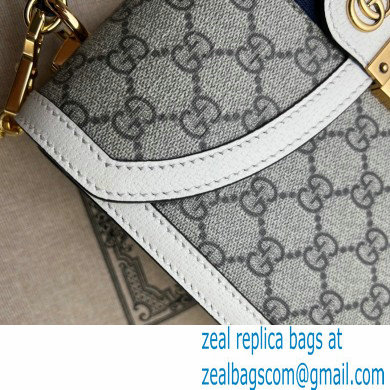 Gucci Ophidia Small Top Handle Bag with Web 651055 GG Canvas White