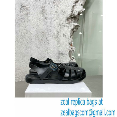 Gucci Rubber Sandals with Double G 676970 Black 2022