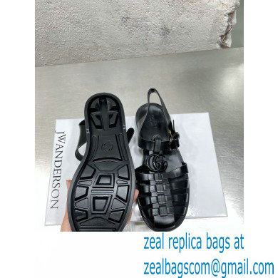 Gucci Rubber Sandals with Double G 676970 Black 2022 - Click Image to Close