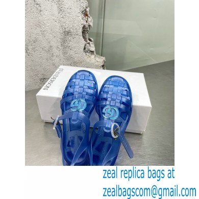 Gucci Rubber Sandals with Double G 676970 Blue 2022