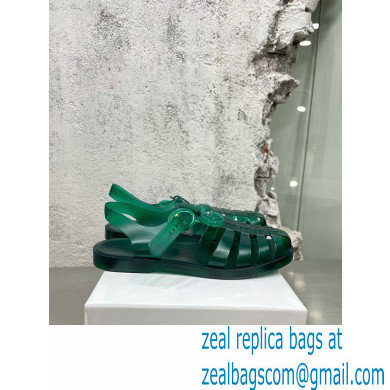 Gucci Rubber Sandals with Double G 676970 Green 2022