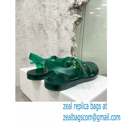 Gucci Rubber Sandals with Double G 676970 Green 2022