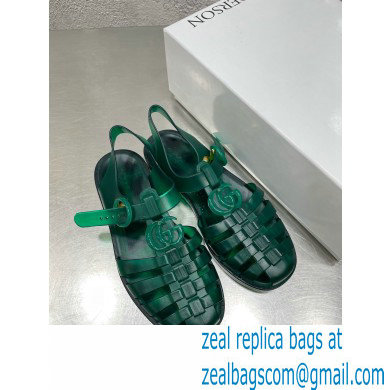 Gucci Rubber Sandals with Double G 676970 Green 2022