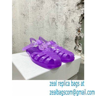 Gucci Rubber Sandals with Double G 676970 Purple 2022