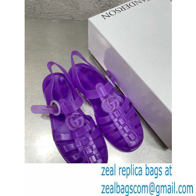 Gucci Rubber Sandals with Double G 676970 Purple 2022 - Click Image to Close