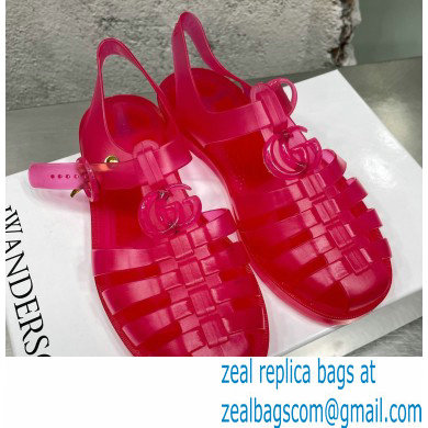 Gucci Rubber Sandals with Double G 676970 Red 2022