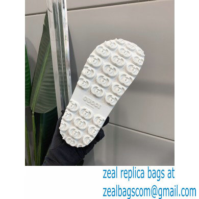 Gucci Rubber Slide Sandals with Interlocking G 692845 White 2022