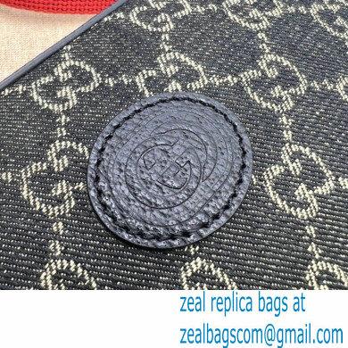 Gucci Shoulder bag with Interlocking G 699133 GG Denim Black