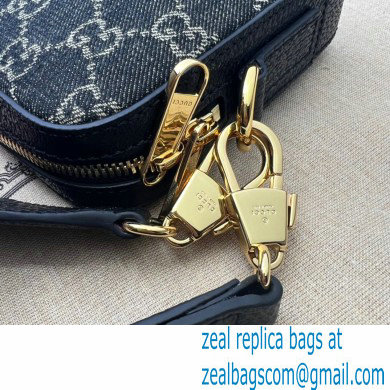 Gucci Shoulder bag with Interlocking G 699133 GG Denim Black