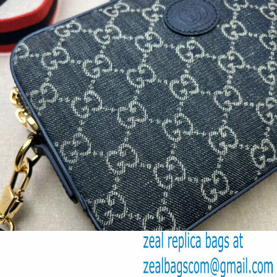 Gucci Shoulder bag with Interlocking G 699133 GG Denim Black
