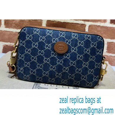 Gucci Shoulder bag with Interlocking G 699133 GG Denim Blue