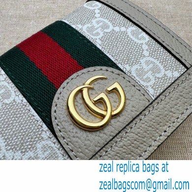 Gucci Web Ophidia Card Case Wallet 523155 GG Canvas Oatmeal