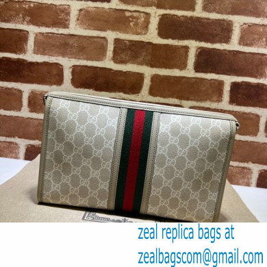 Gucci Web Ophidia Toiletry Case Bag 598234 GG Canvas Oatmeal