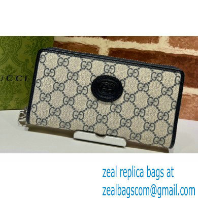 Gucci Zip around wallet with Interlocking G 673003 Blue - Click Image to Close