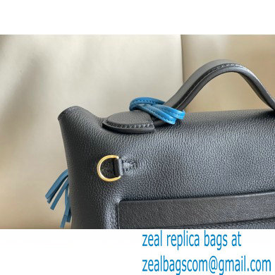 HERMES 24/24 MINI KELLY BAG IN TOGO LEATHER BLACK