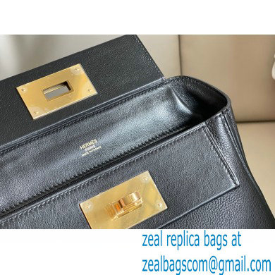 HERMES 24/24 MINI KELLY BAG IN TOGO LEATHER BLACK