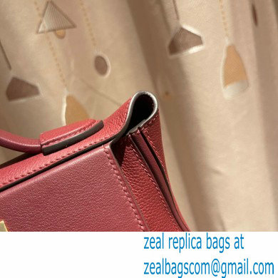 HERMES 24/24 MINI KELLY BAG IN TOGO LEATHER BURGUNDY