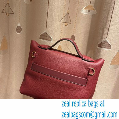 HERMES 24/24 MINI KELLY BAG IN TOGO LEATHER BURGUNDY