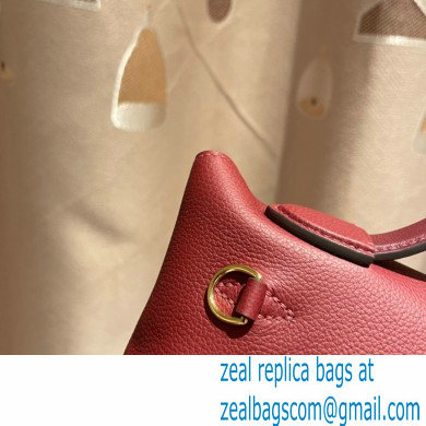 HERMES 24/24 MINI KELLY BAG IN TOGO LEATHER BURGUNDY