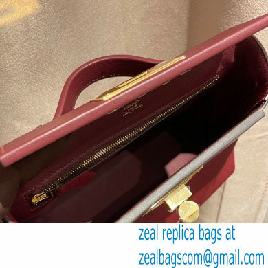 HERMES 24/24 MINI KELLY BAG IN TOGO LEATHER BURGUNDY - Click Image to Close