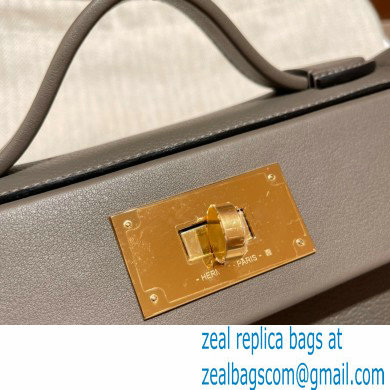 HERMES 24/24 MINI KELLY BAG IN TOGO LEATHER Gris Asphalte - Click Image to Close