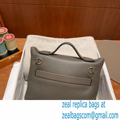 HERMES 24/24 MINI KELLY BAG IN TOGO LEATHER Gris Asphalte