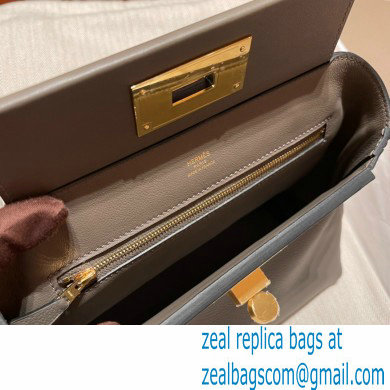 HERMES 24/24 MINI KELLY BAG IN TOGO LEATHER Gris Asphalte