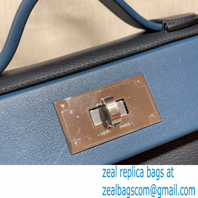 HERMES 24/24 MINI KELLY BAG IN TOGO LEATHER NAVY BLUE - Click Image to Close