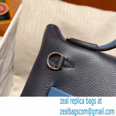 HERMES 24/24 MINI KELLY BAG IN TOGO LEATHER NAVY BLUE - Click Image to Close