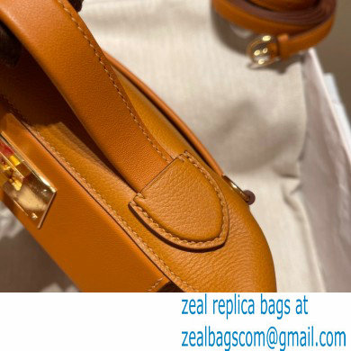 HERMES 24/24 MINI KELLY BAG IN TOGO LEATHER ORANGE - Click Image to Close