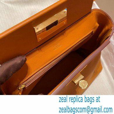 HERMES 24/24 MINI KELLY BAG IN TOGO LEATHER ORANGE