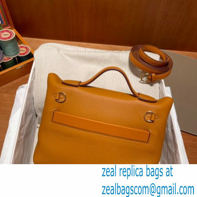 HERMES 24/24 MINI KELLY BAG IN TOGO LEATHER ORANGE - Click Image to Close