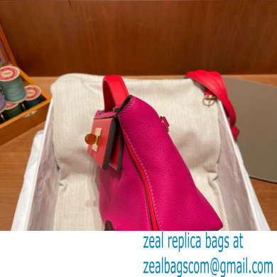 HERMES 24/24 MINI KELLY BAG IN TOGO LEATHER ROSE - Click Image to Close