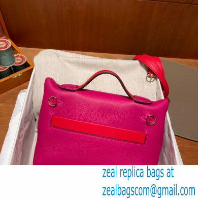 HERMES 24/24 MINI KELLY BAG IN TOGO LEATHER ROSE - Click Image to Close