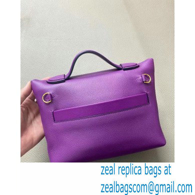 HERMES 24/24 MINI KELLY BAG IN TOGO LEATHER Rose Pourpre