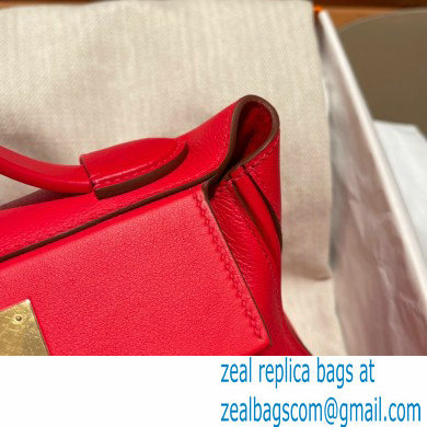 HERMES 24/24 MINI KELLY BAG IN TOGO LEATHER Rouge Casaque - Click Image to Close