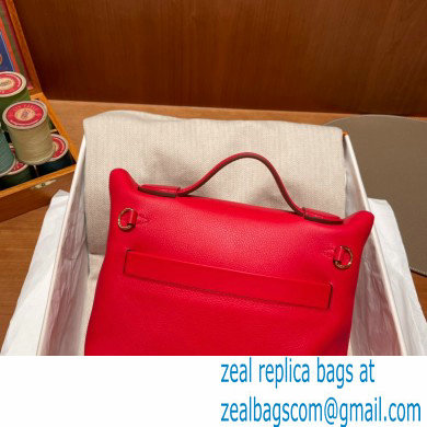 HERMES 24/24 MINI KELLY BAG IN TOGO LEATHER Rouge Casaque - Click Image to Close