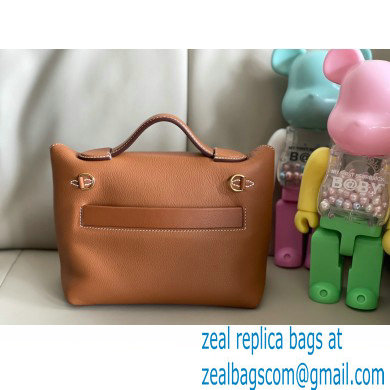 HERMES 24/24 MINI KELLY BAG IN TOGO LEATHER TAN - Click Image to Close