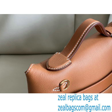 HERMES 24/24 MINI KELLY BAG IN TOGO LEATHER TAN - Click Image to Close