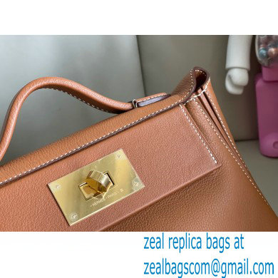 HERMES 24/24 MINI KELLY BAG IN TOGO LEATHER TAN - Click Image to Close