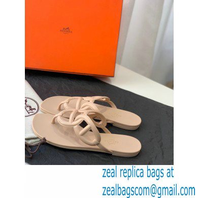 Hermes Egerie Chaine D'ancre TPU Flip Flops Thongs Sandals Beige 2022 - Click Image to Close