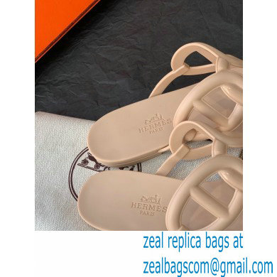 Hermes Egerie Chaine D'ancre TPU Flip Flops Thongs Sandals Beige 2022 - Click Image to Close