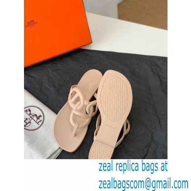 Hermes Egerie Chaine D'ancre TPU Flip Flops Thongs Sandals Beige 2022 - Click Image to Close