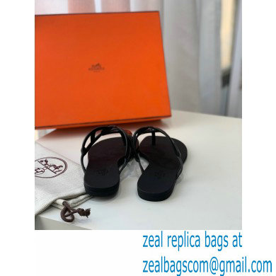 Hermes Egerie Chaine D'ancre TPU Flip Flops Thongs Sandals Black 2022