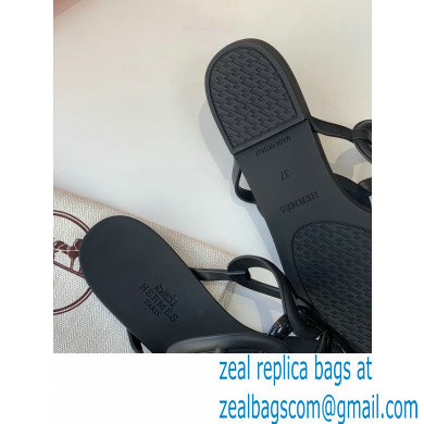 Hermes Egerie Chaine D'ancre TPU Flip Flops Thongs Sandals Black 2022