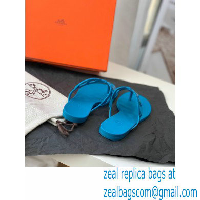 Hermes Egerie Chaine D'ancre TPU Flip Flops Thongs Sandals Blue 2022