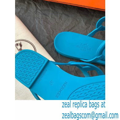 Hermes Egerie Chaine D'ancre TPU Flip Flops Thongs Sandals Blue 2022 - Click Image to Close