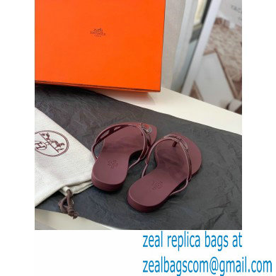 Hermes Egerie Chaine D'ancre TPU Flip Flops Thongs Sandals Burgundy 2022 - Click Image to Close